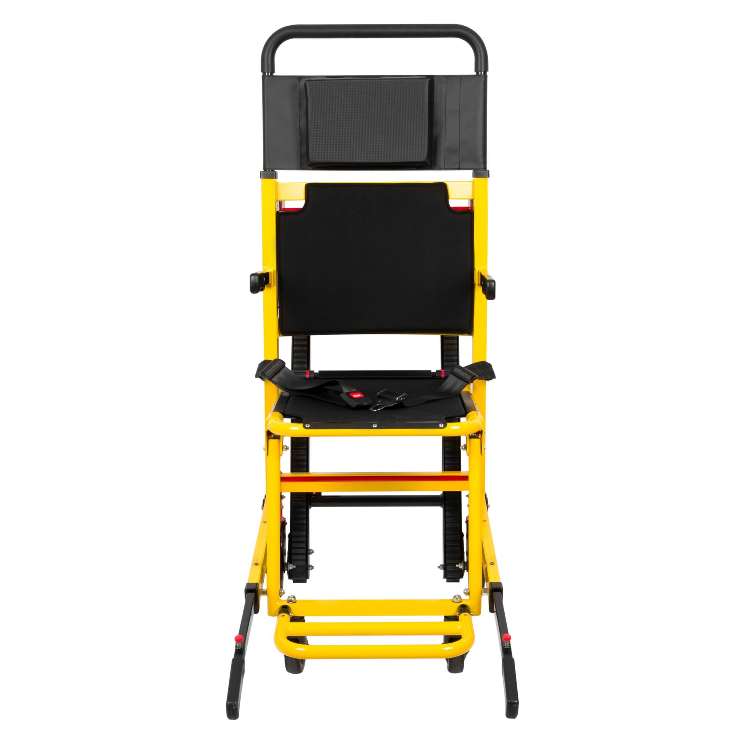 Solidna konstrukcja krzesła ewakuacyjnego wykonana z lekkiego aluminium zapewniająca wytrzymałość i bezpieczeństwo użytkowania